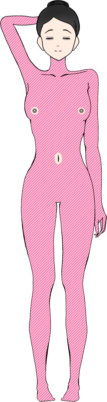 全身　顔を除く